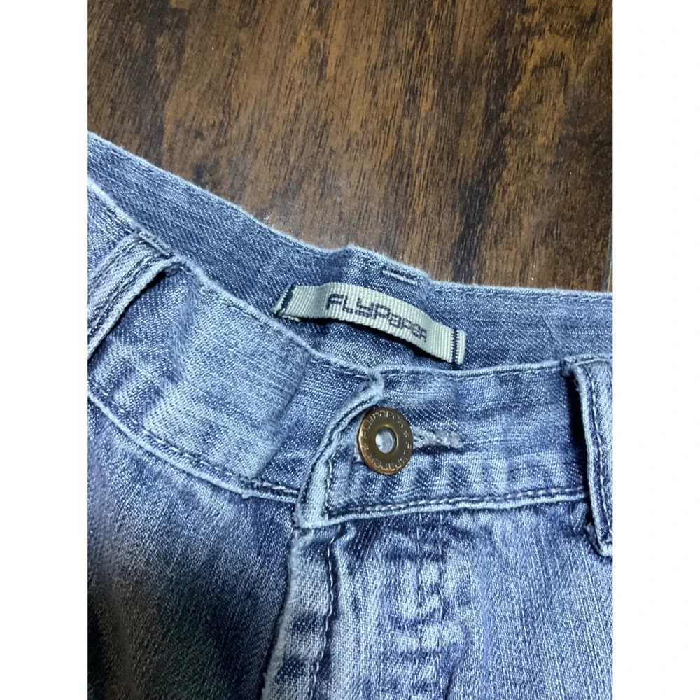 Flypaper Mens Baggy Denim Cut Off Shorts Light Wash Blue Y2K Skate Size 36